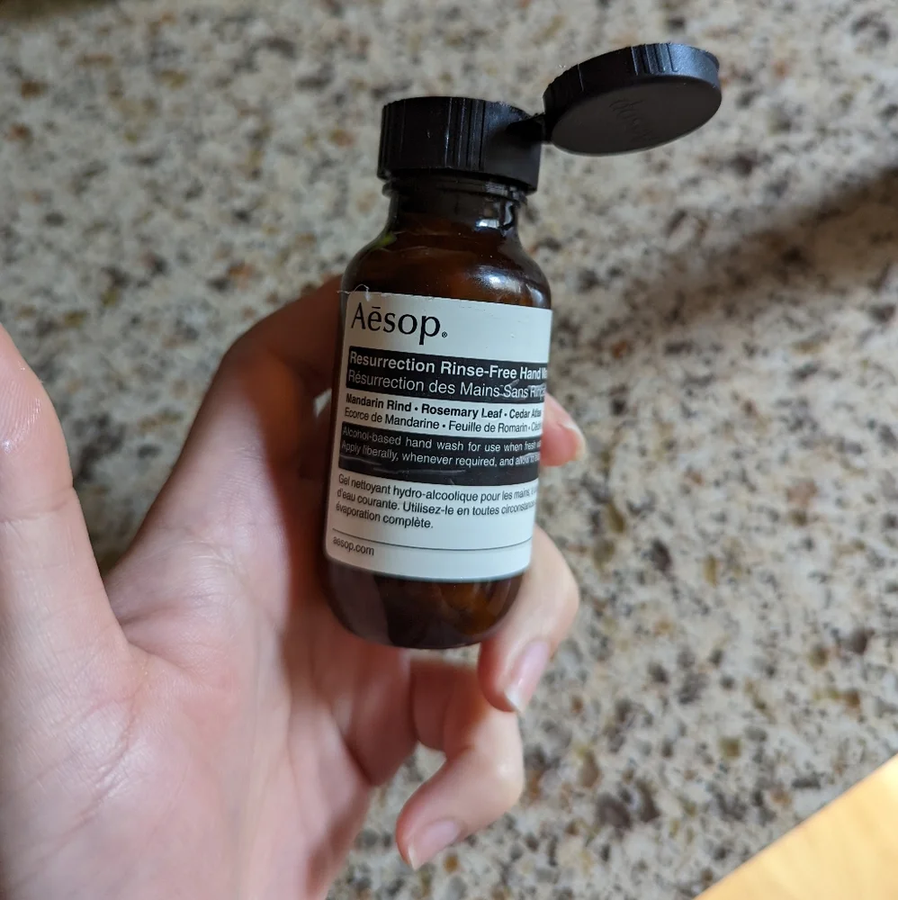 Empty Aesop Hand Sanitizer Bottle